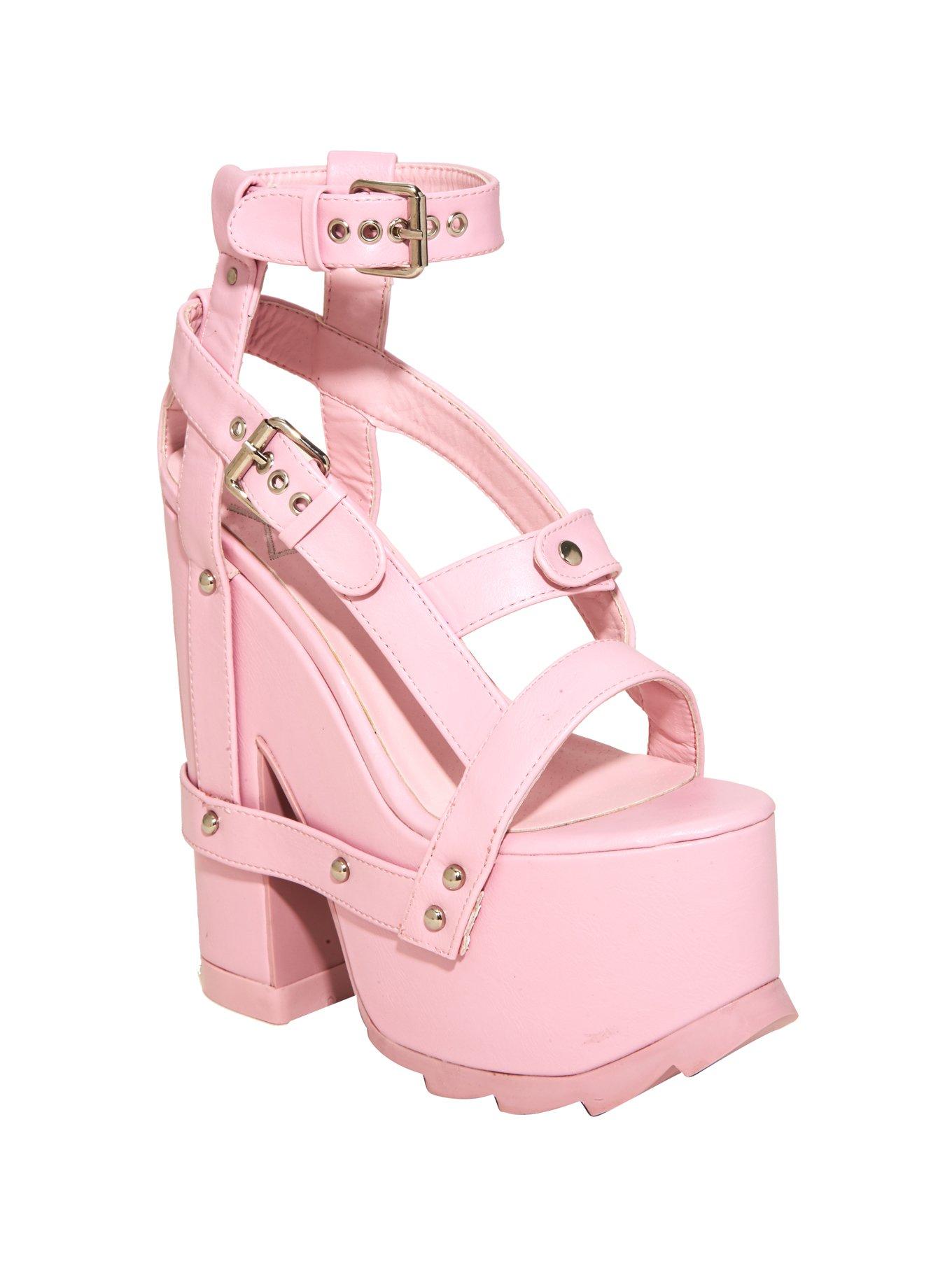 YRU Nightcall Pink Platform Heels, MULTI, hi-res