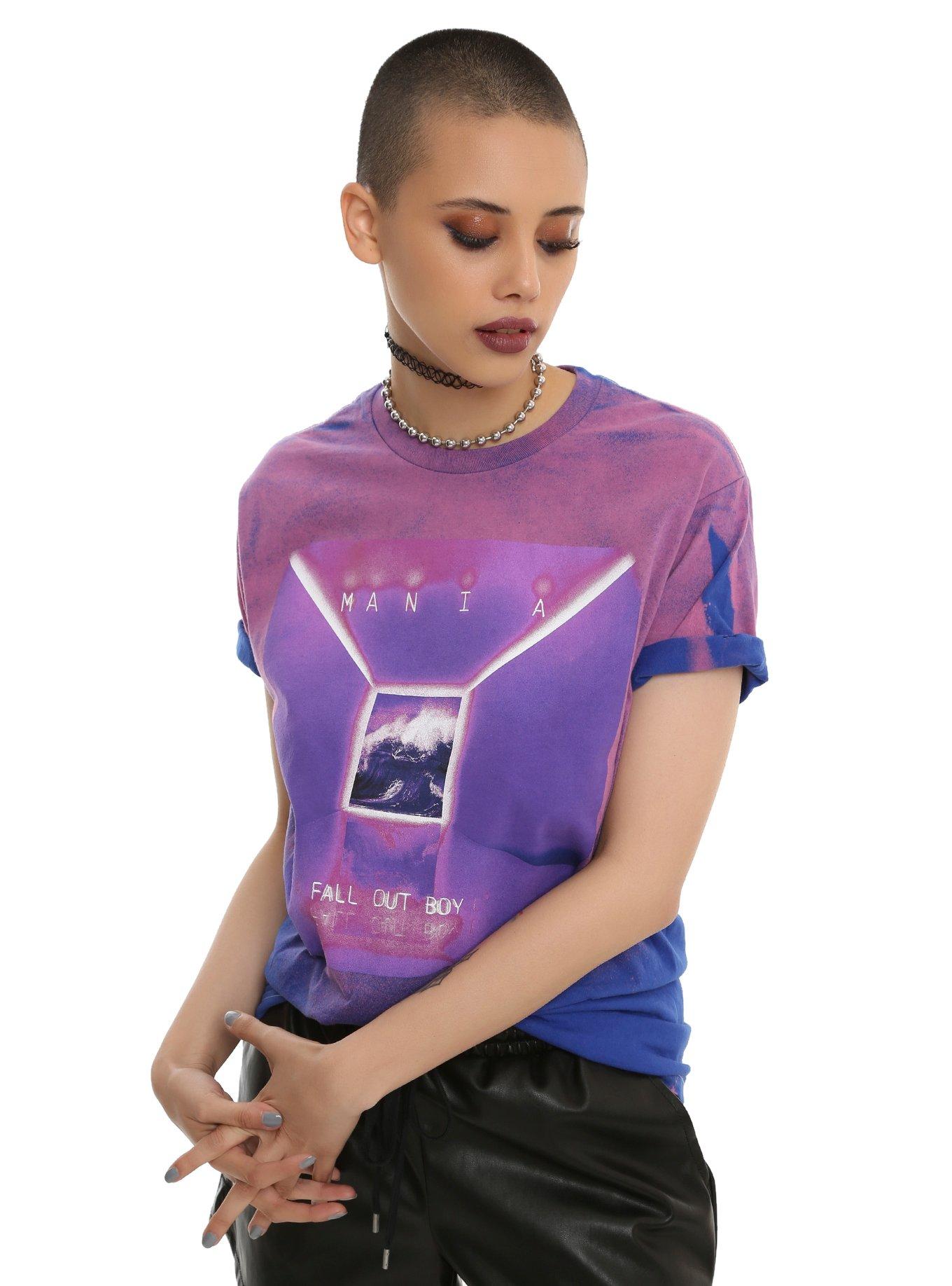 Fall Out Boy Mania Tie-Dye Girls T-Shirt, PURPLE, hi-res