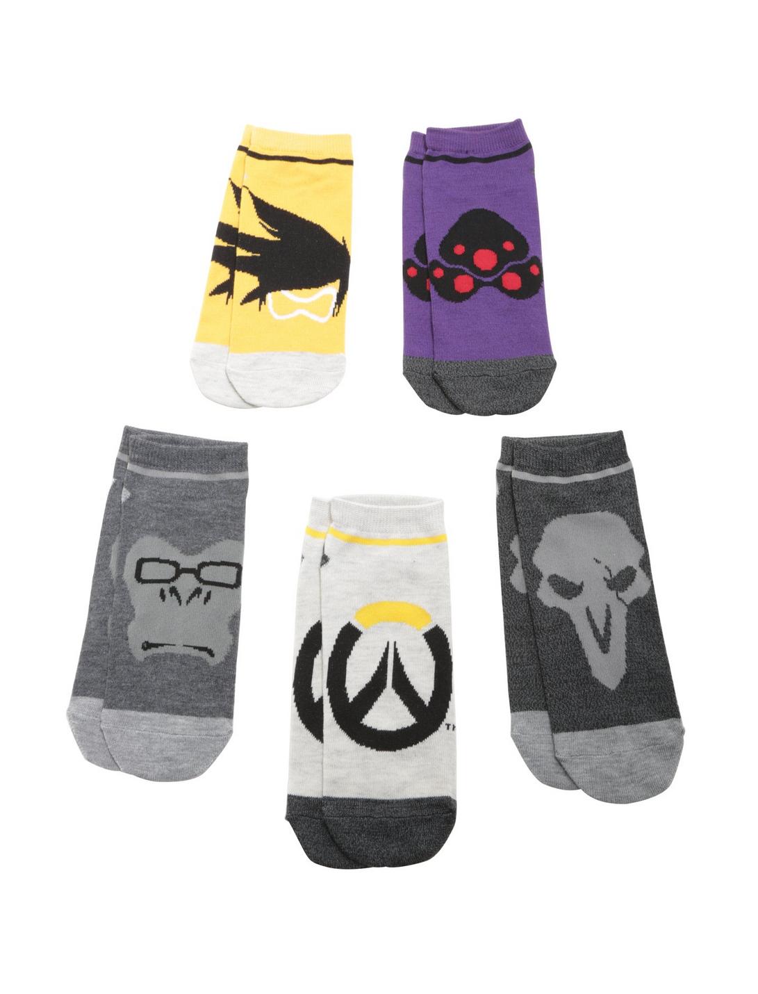 Overwatch Characters No-Show Socks 5 Pair, , hi-res