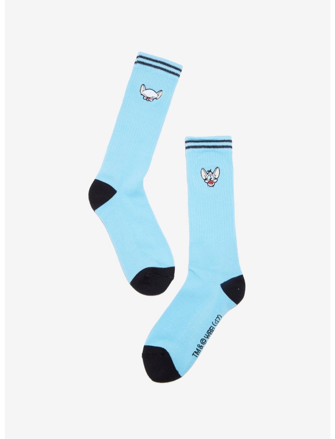 Pinky And The Brain Turquoise Crew Socks, , hi-res