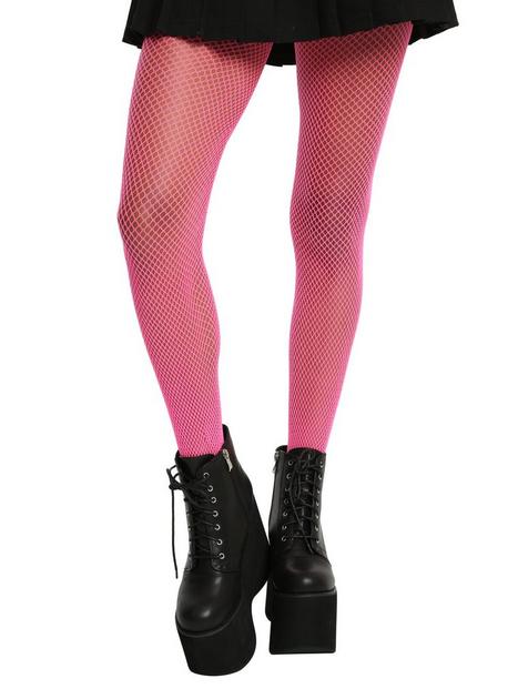 Neon pink shop fishnet socks