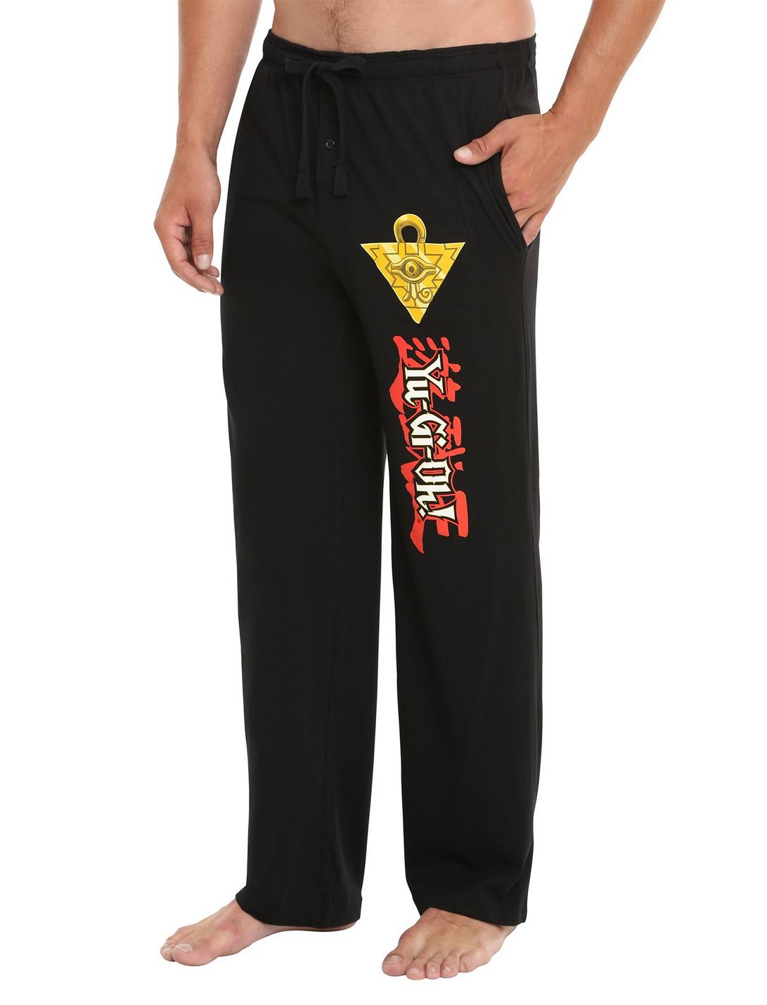 Yu-Gi-Oh! Millennium Puzzle Logo Guys Pajama Pants, BLACK, hi-res