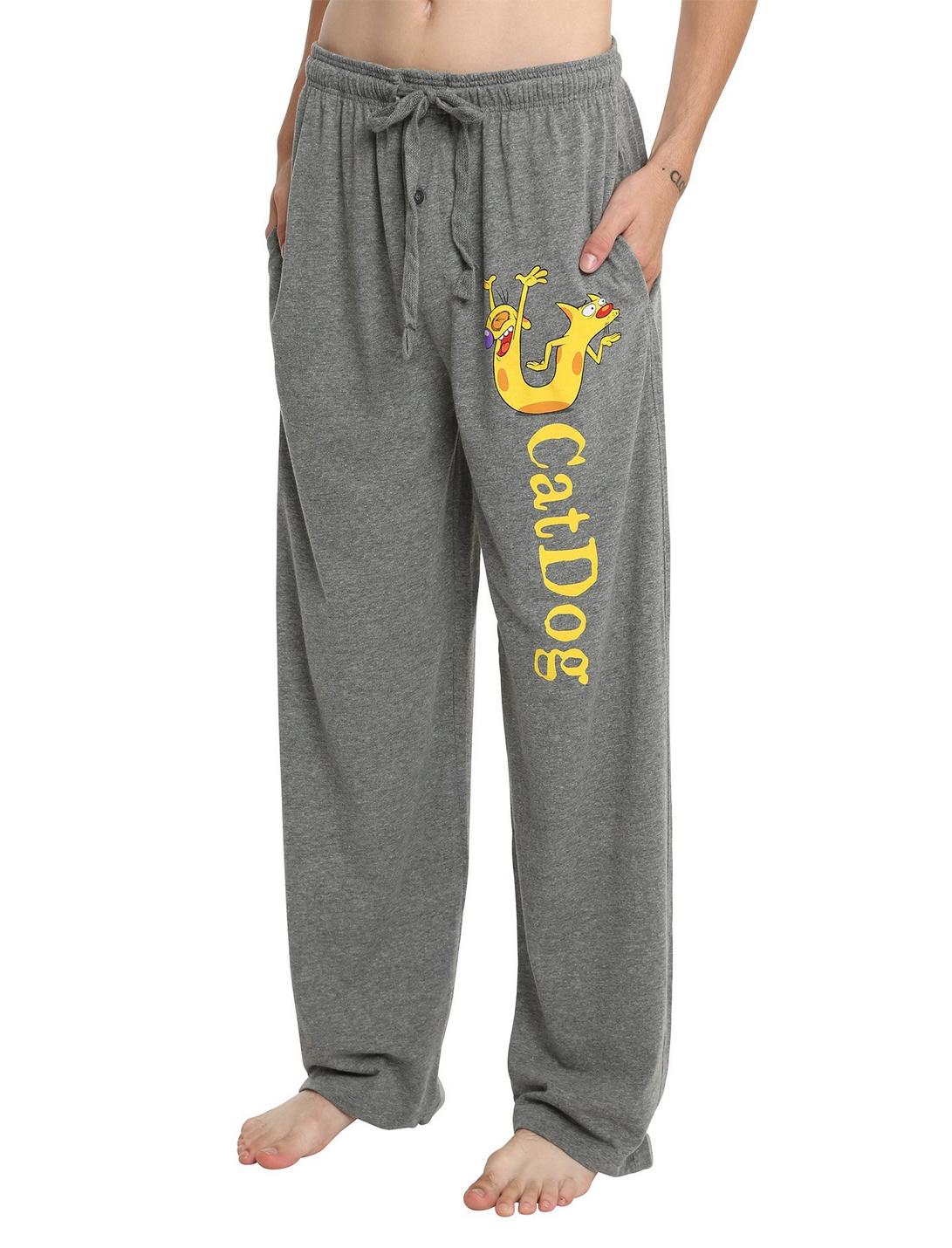 CatDog Logo Guys Pajama Pants, GREY, hi-res