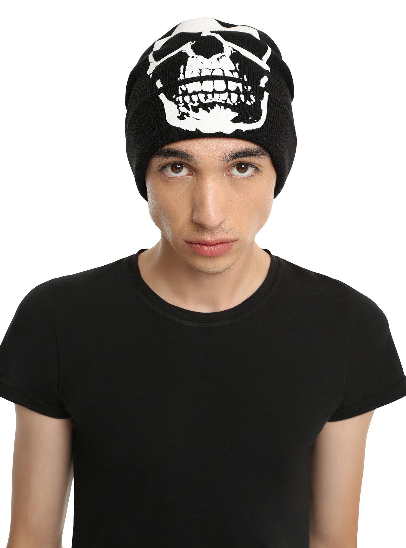 Skull Black Watchman Beanie, , hi-res