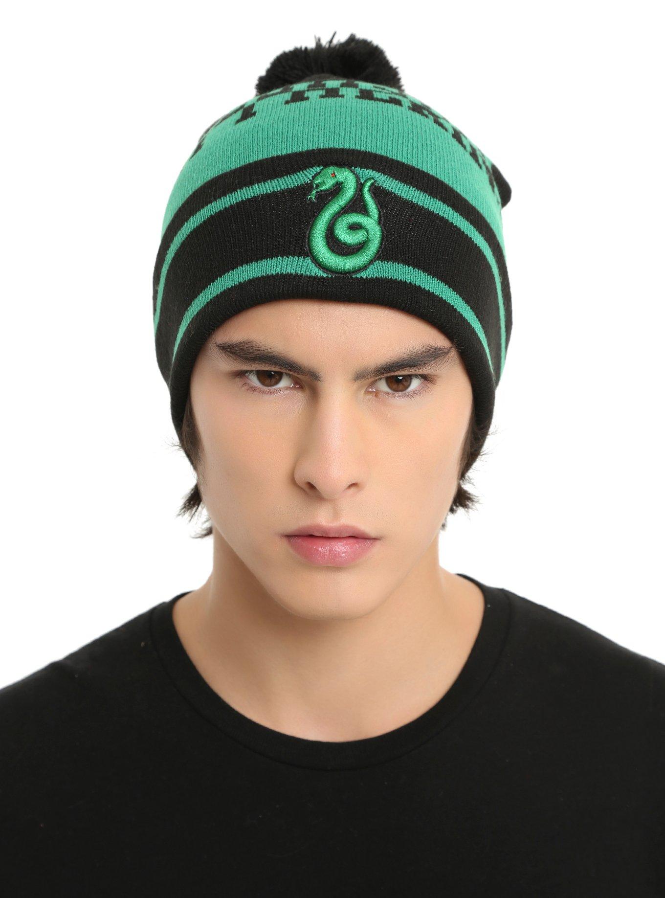 Harry Potter Slytherin Snake Pom Watchman Beanie, , hi-res