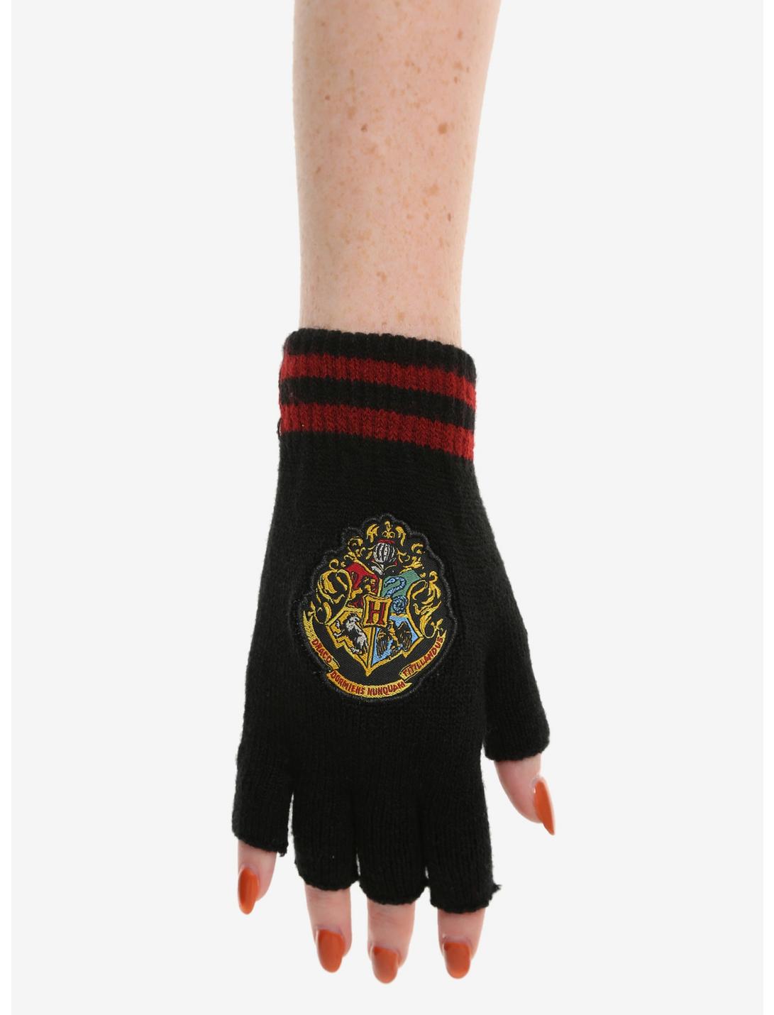 Harry Potter Hogwarts Crest Fingerless Gloves, , hi-res