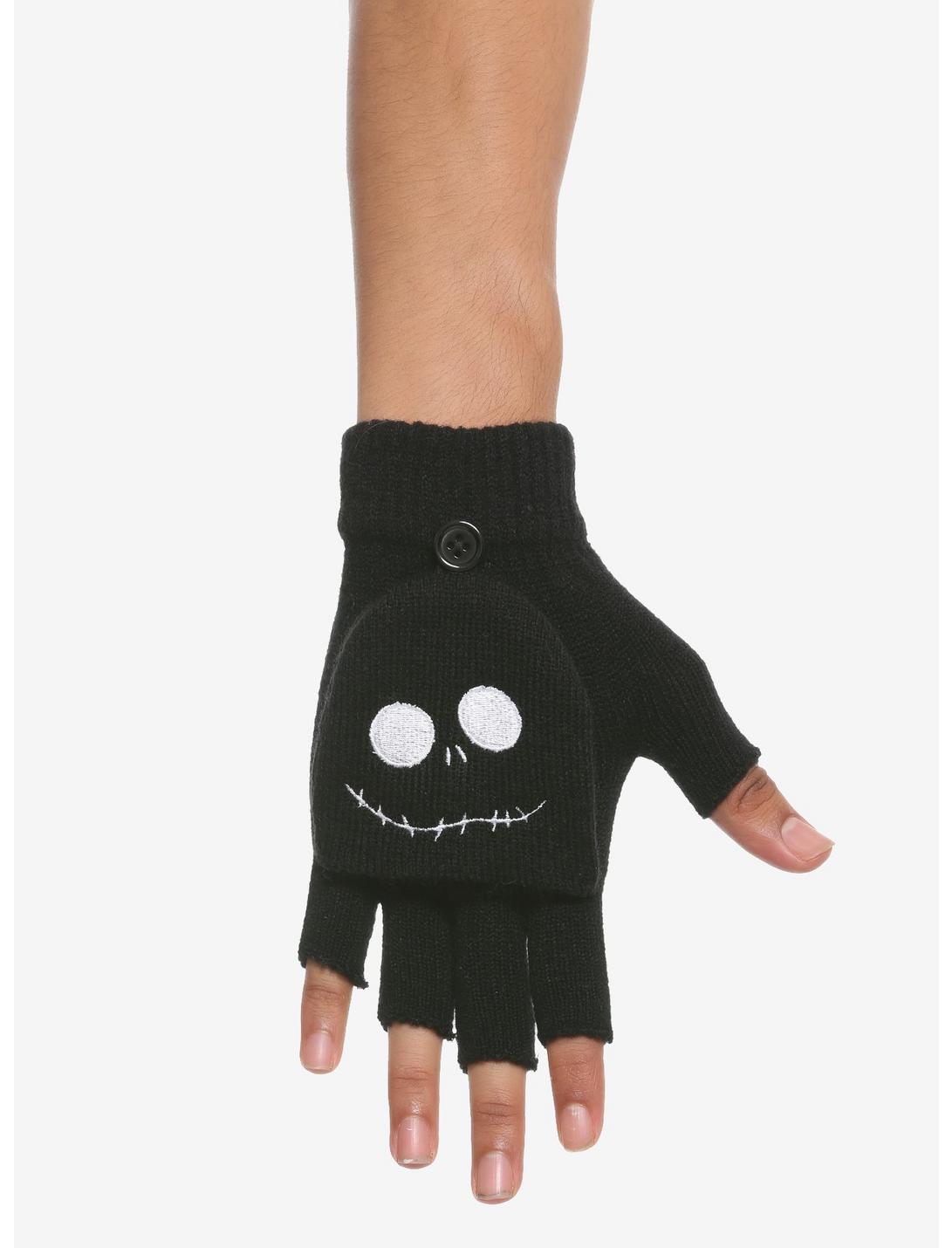 The Nightmare Before Christmas Jack Face Fingerless Gloves, , hi-res