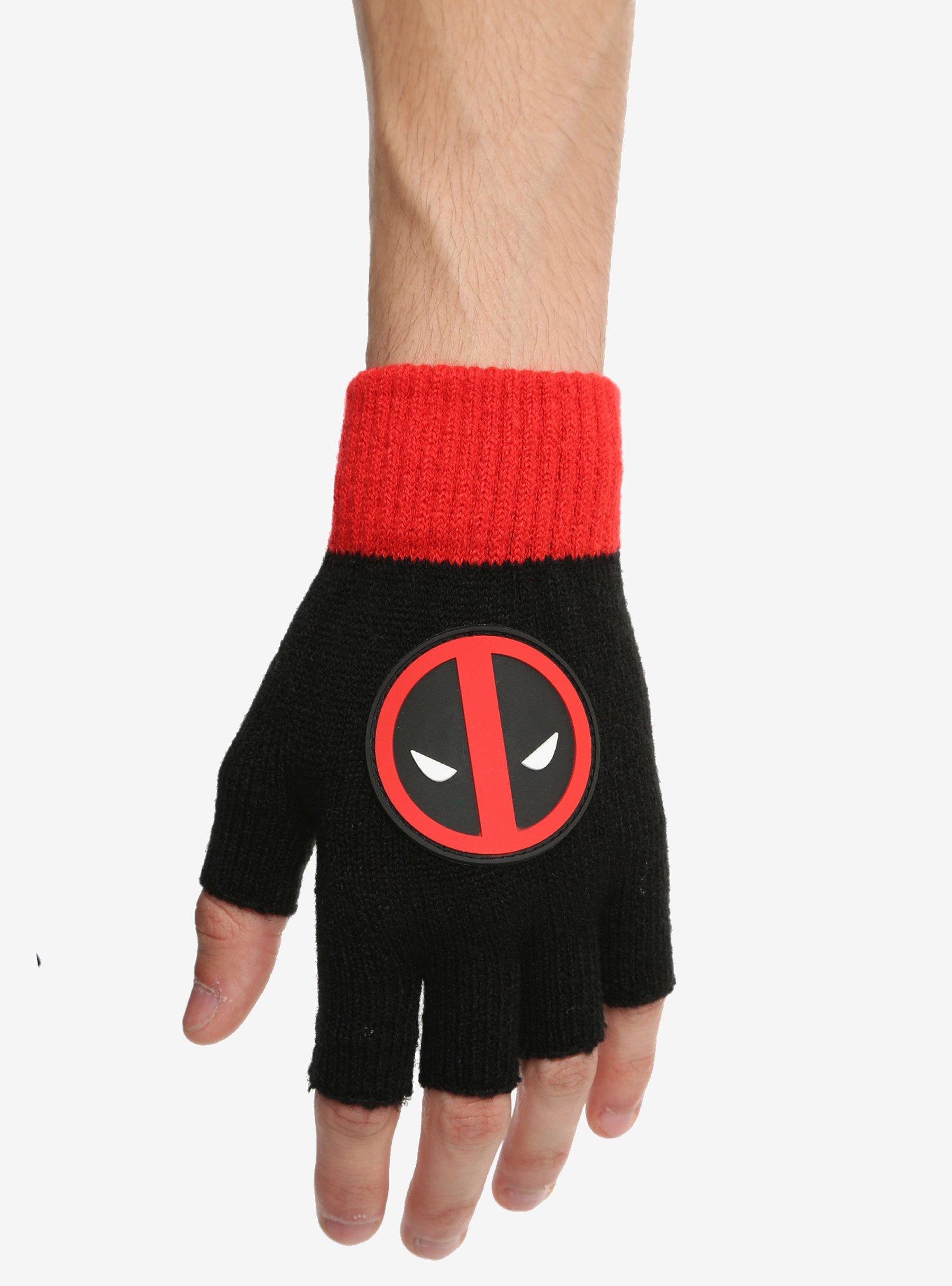 Marvel Deadpool Logo Fingerless Gloves, , hi-res