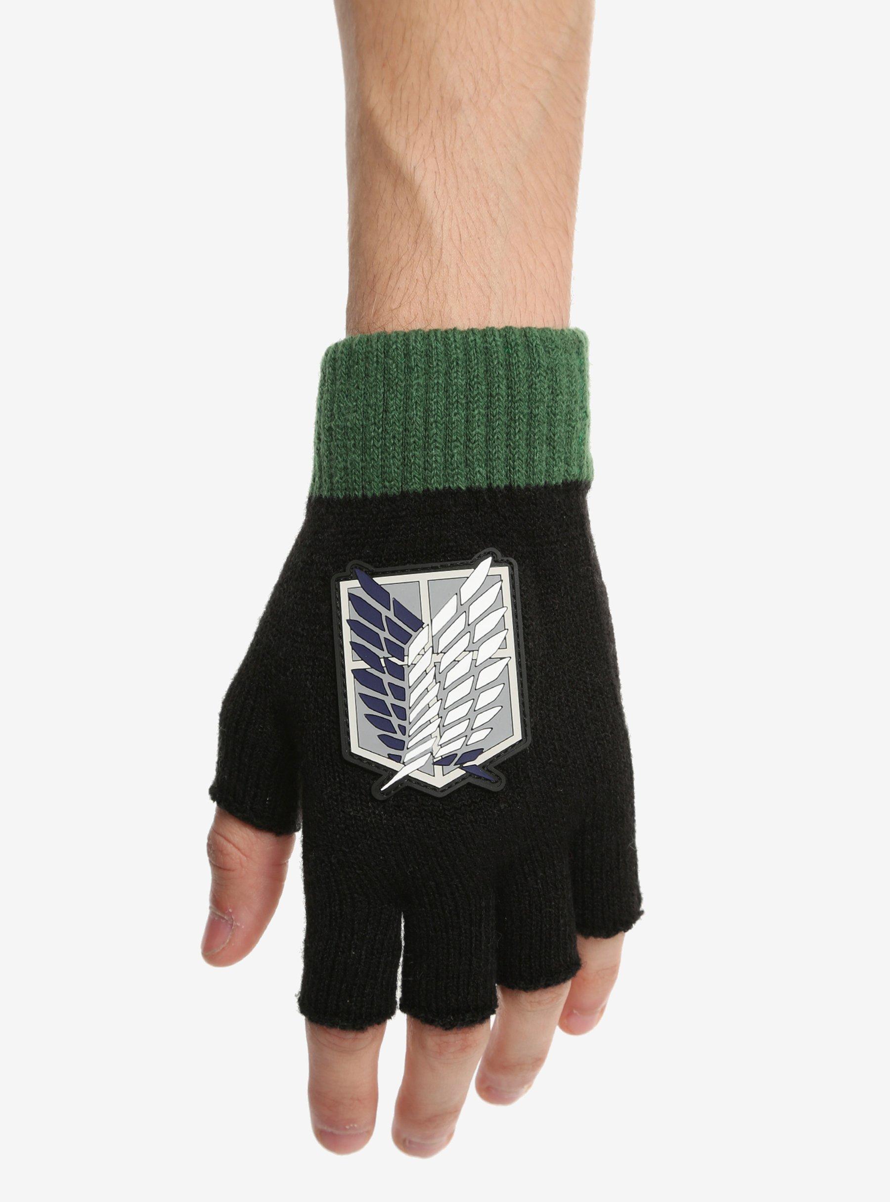 Attack On Titan Scouting Badge Fingerless Gloves, , hi-res