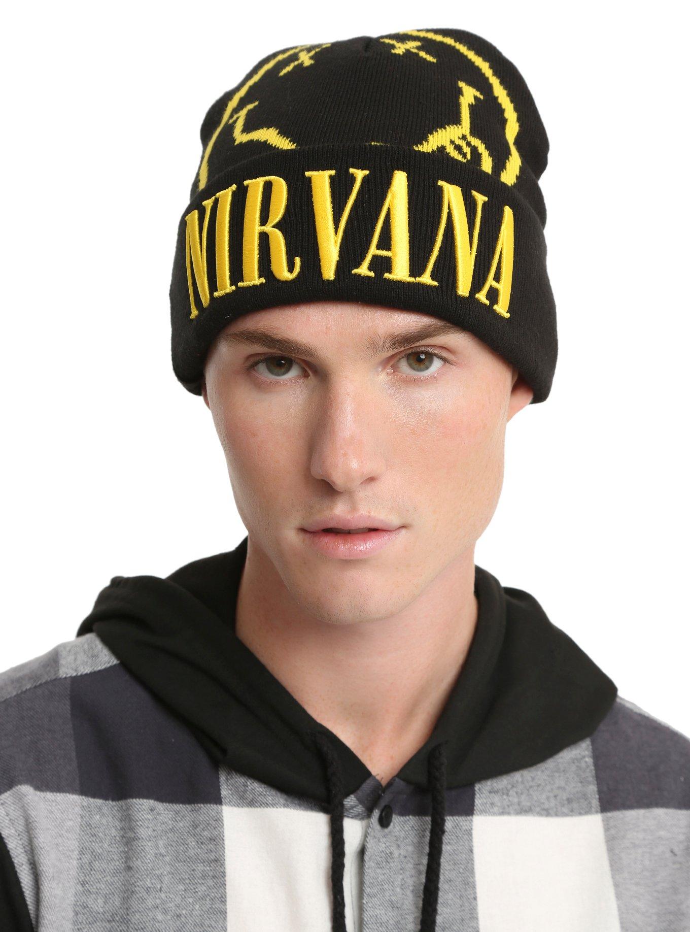 Nirvana Smiley Watchman Beanie, , hi-res