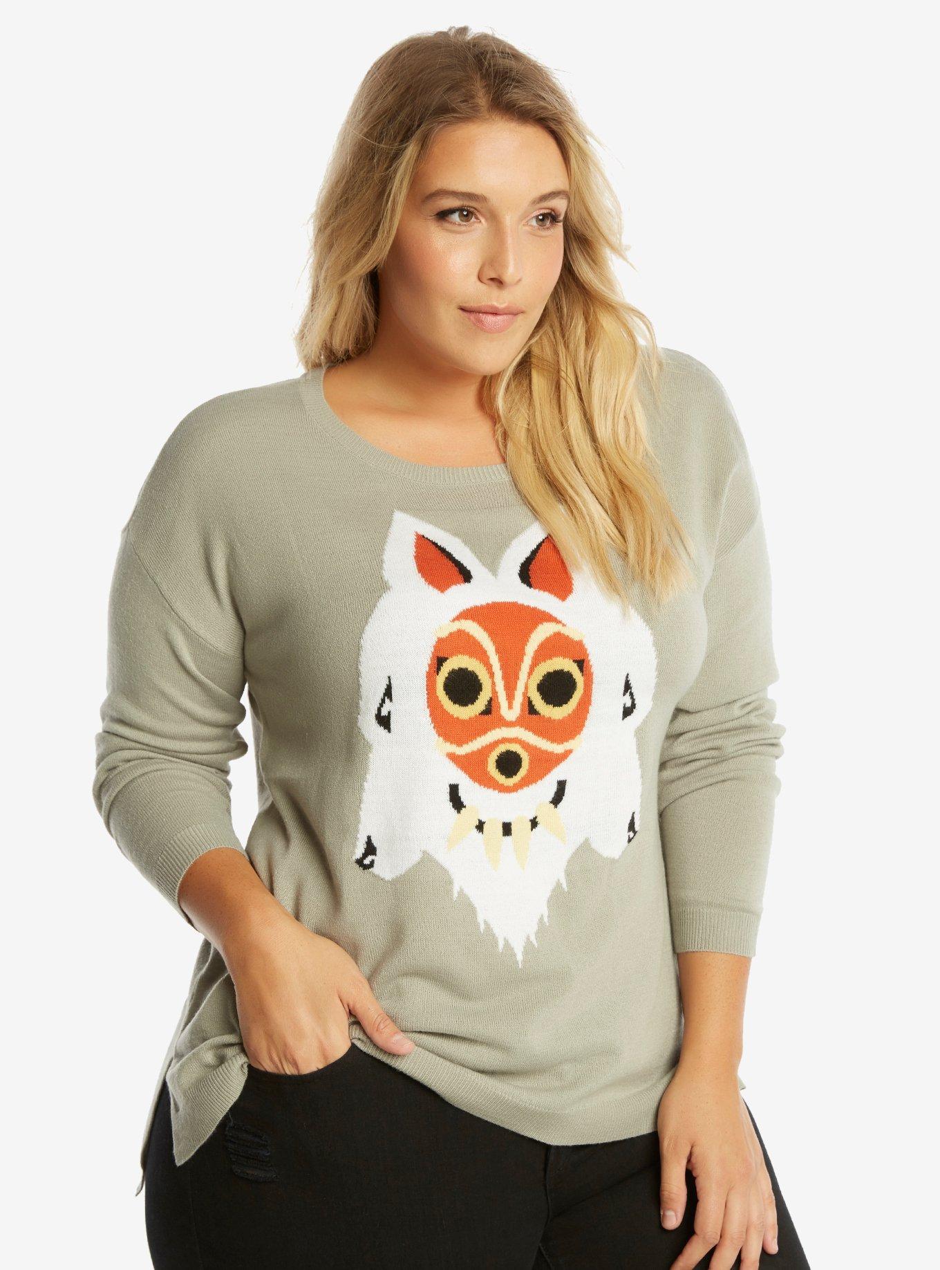 Studio Ghibli Princess Mononoke Wolf Sweater Plus Size, MULTI, hi-res