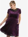 The Nightmare Before Christmas Purple Web Burnout Dress Plus Size, BLACK, hi-res