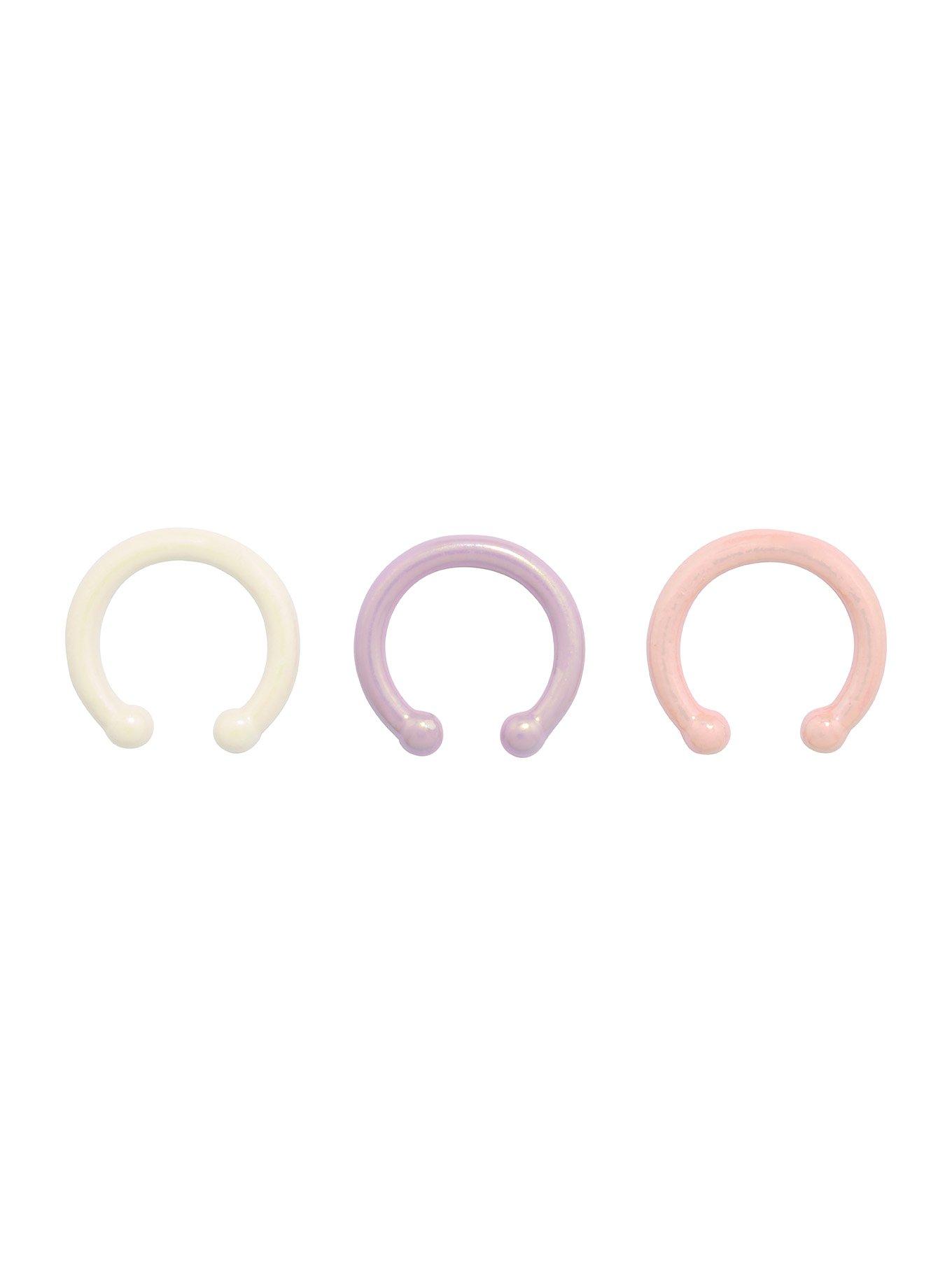 Pastel Iridescent Faux Septum 3 Pack | Hot Topic