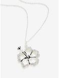 Disney Lilo & Stitch Hibiscus Silver Necklace, , hi-res