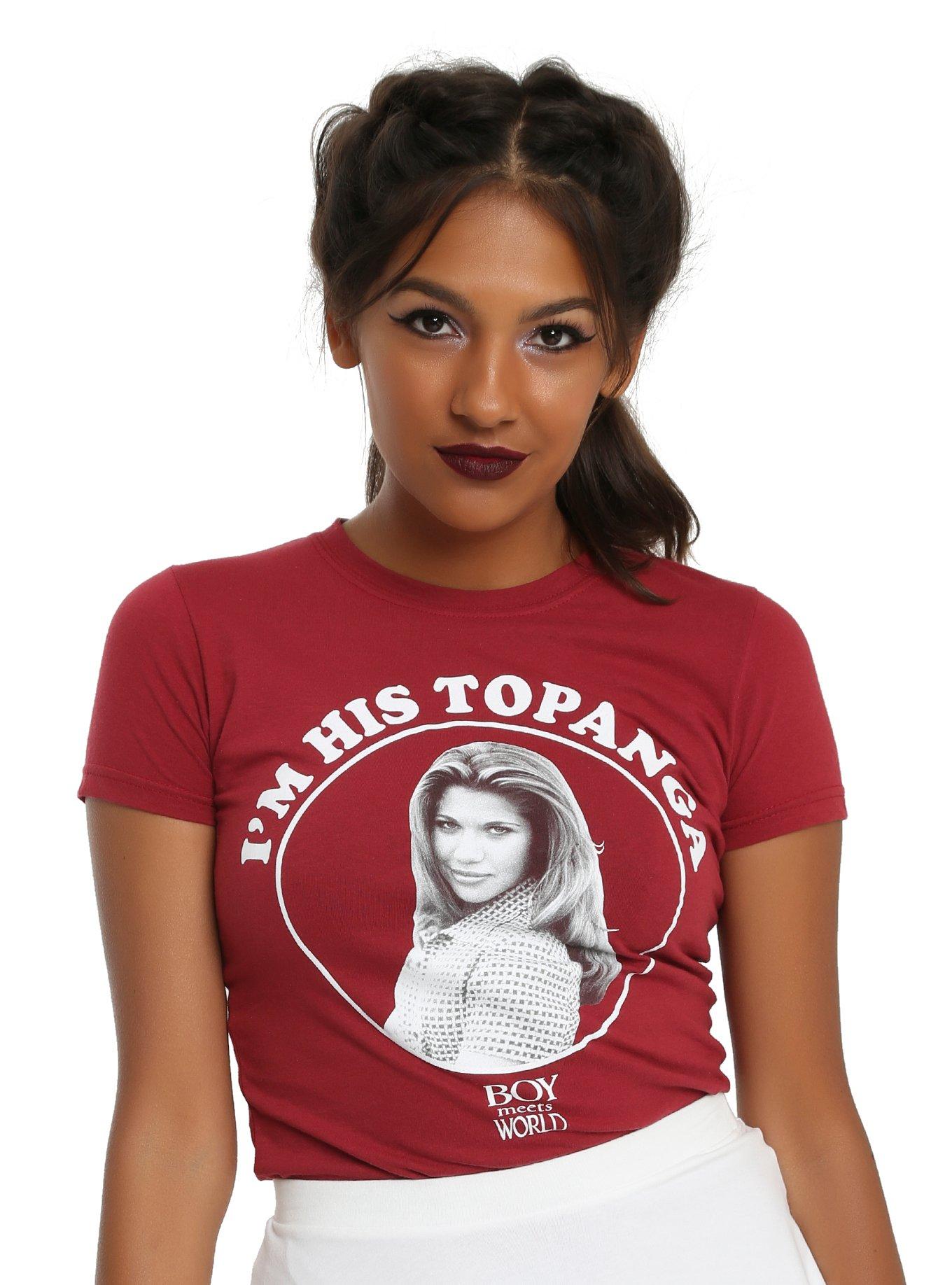 Boy Meets World I'm His Topanga Girls T-Shirt, BURGUNDY, hi-res