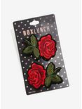 Embroidered Rose Hair Clips, , hi-res