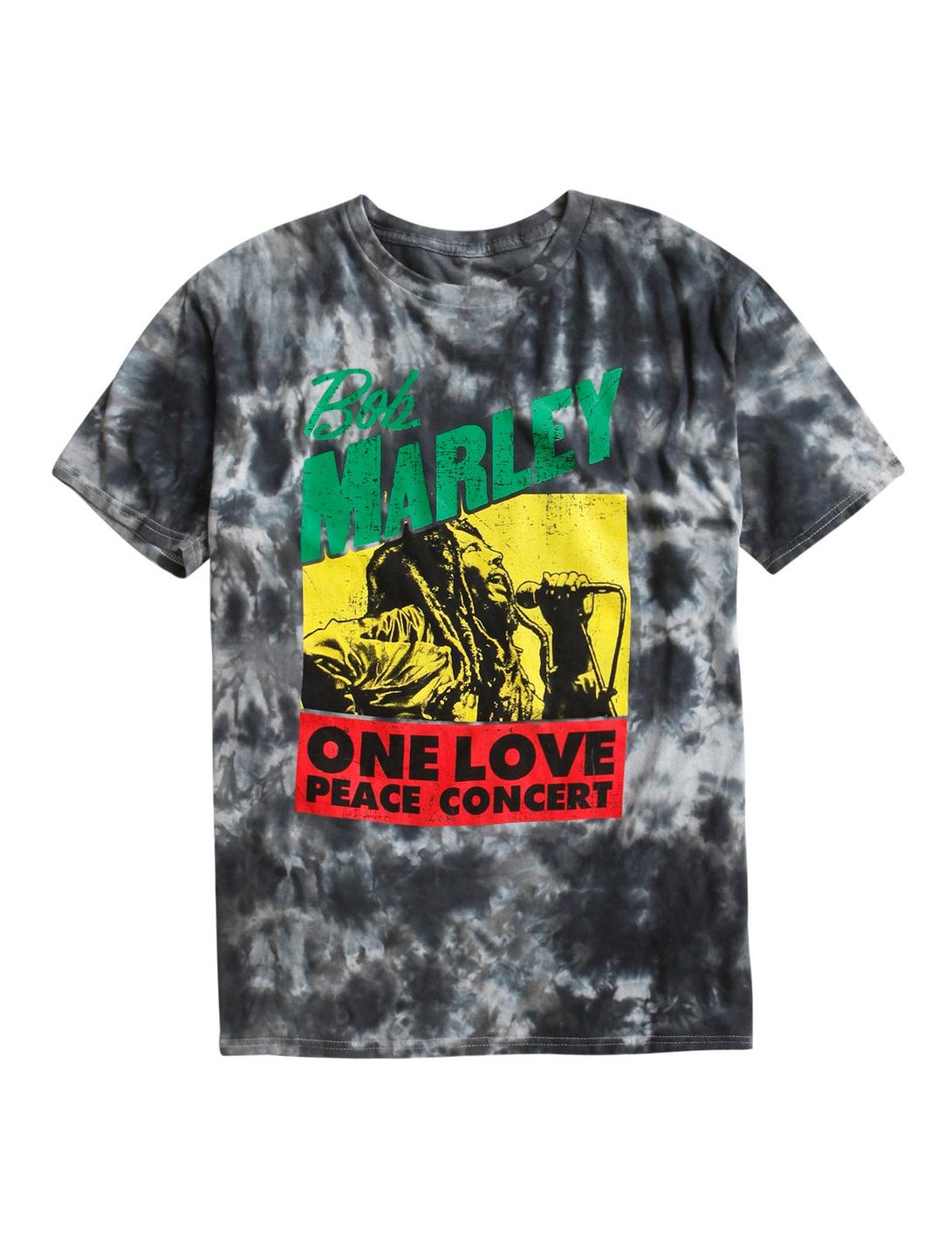 Bob Marley One Love Peace Concert Tie Dye T-Shirt, BLACK, hi-res