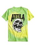 Attila Tie Dye Skull Logo T-Shirt, YELLOW, hi-res