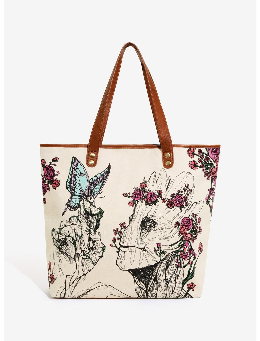 Loungefly Marvel Guardians Of The Galaxy Groot Floral Tote, , hi-res
