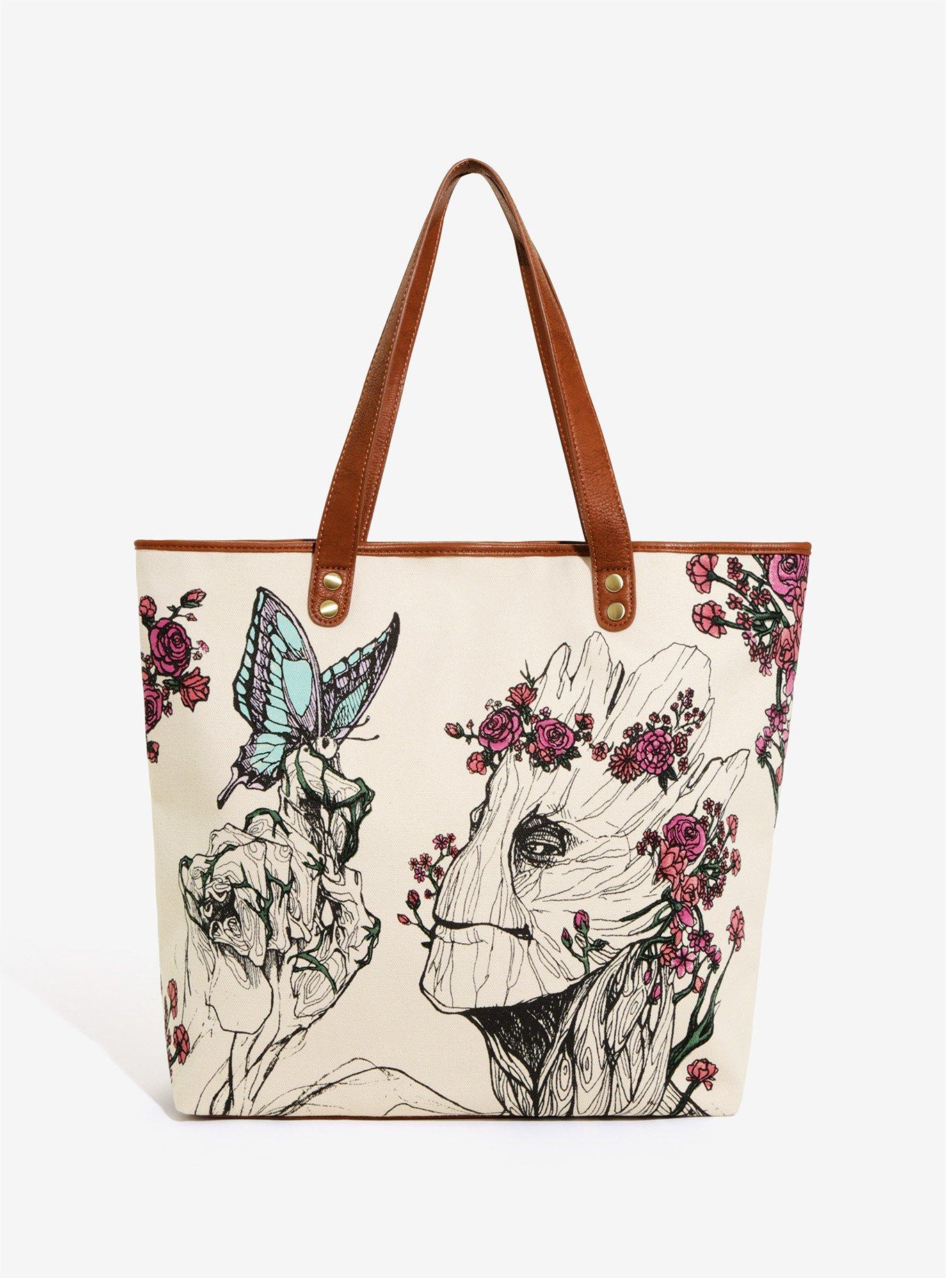 Loungefly Marvel Guardians Of The Galaxy Groot Floral Tote Her Universe