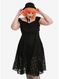 Black Lace Layered Dress Plus Size, BLACK, hi-res