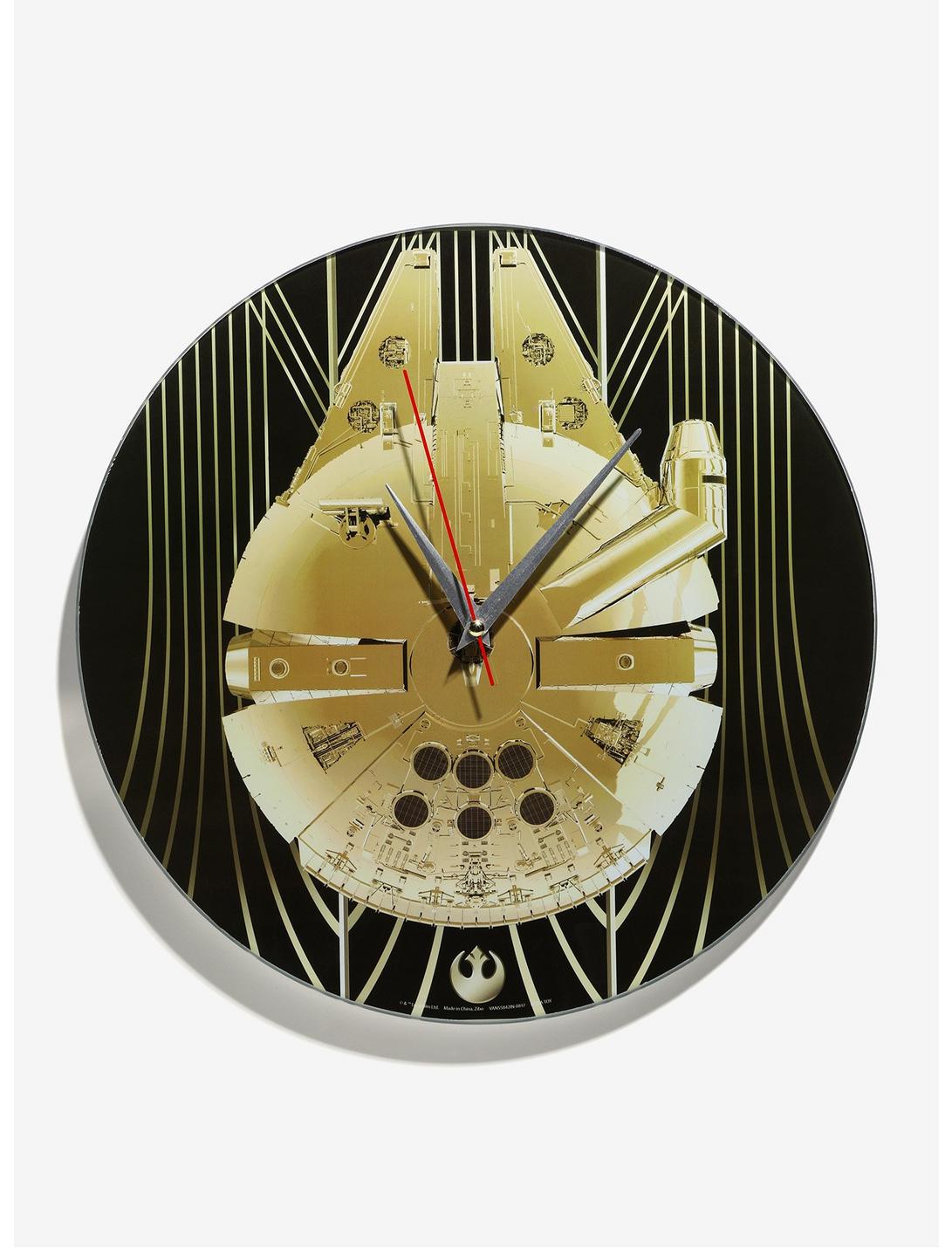 Star Wars: The Last Jedi Millennium Falcon Glass Wall Clock, , hi-res