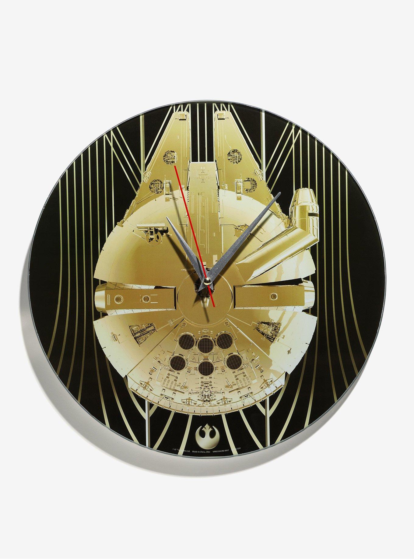 Star Wars: The Last Jedi Millennium Falcon Glass Wall Clock, , hi-res