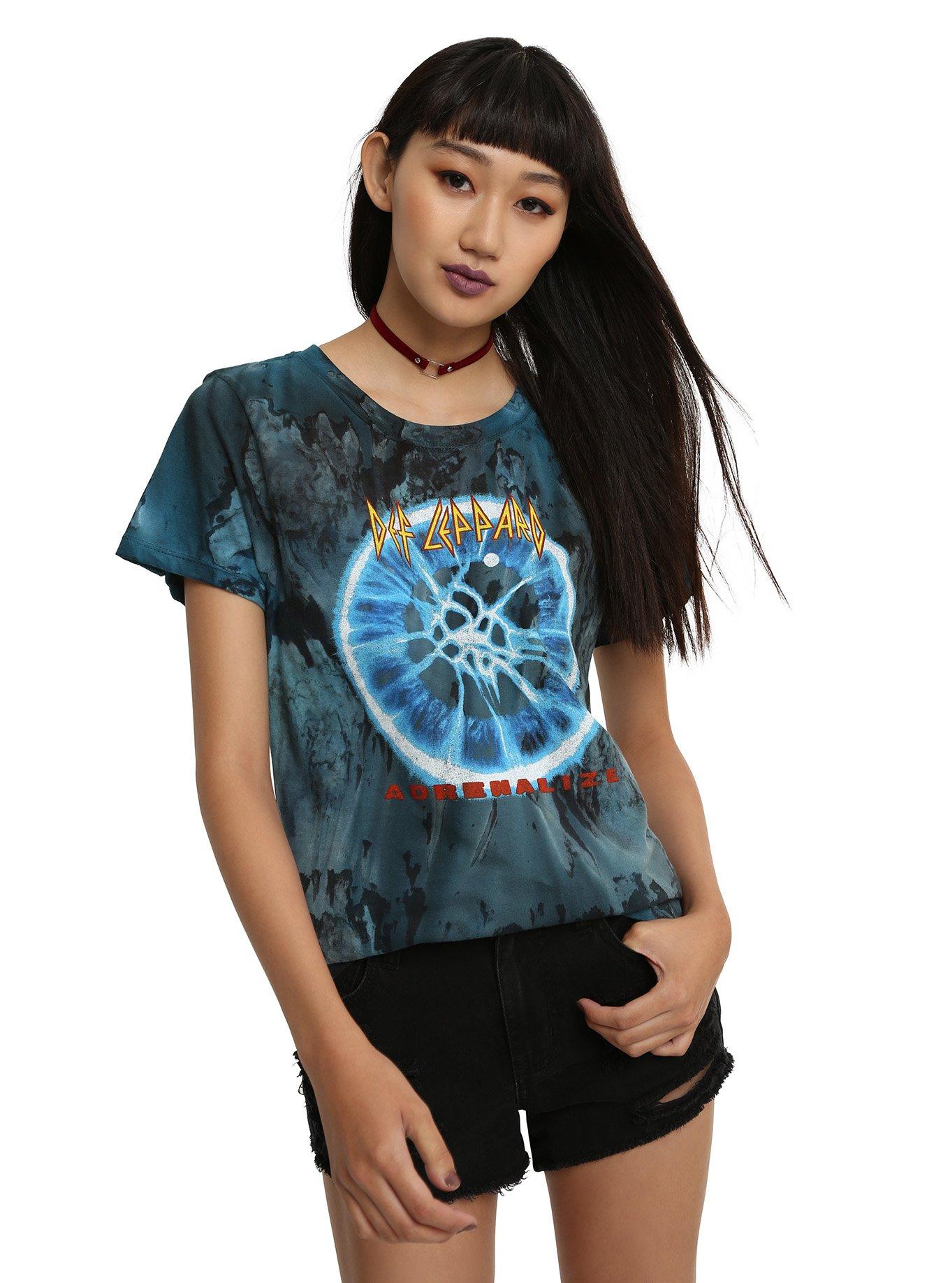 Def Leppard Adrenalize Tour Tie Dye Girls T-Shirt, BLUE, hi-res