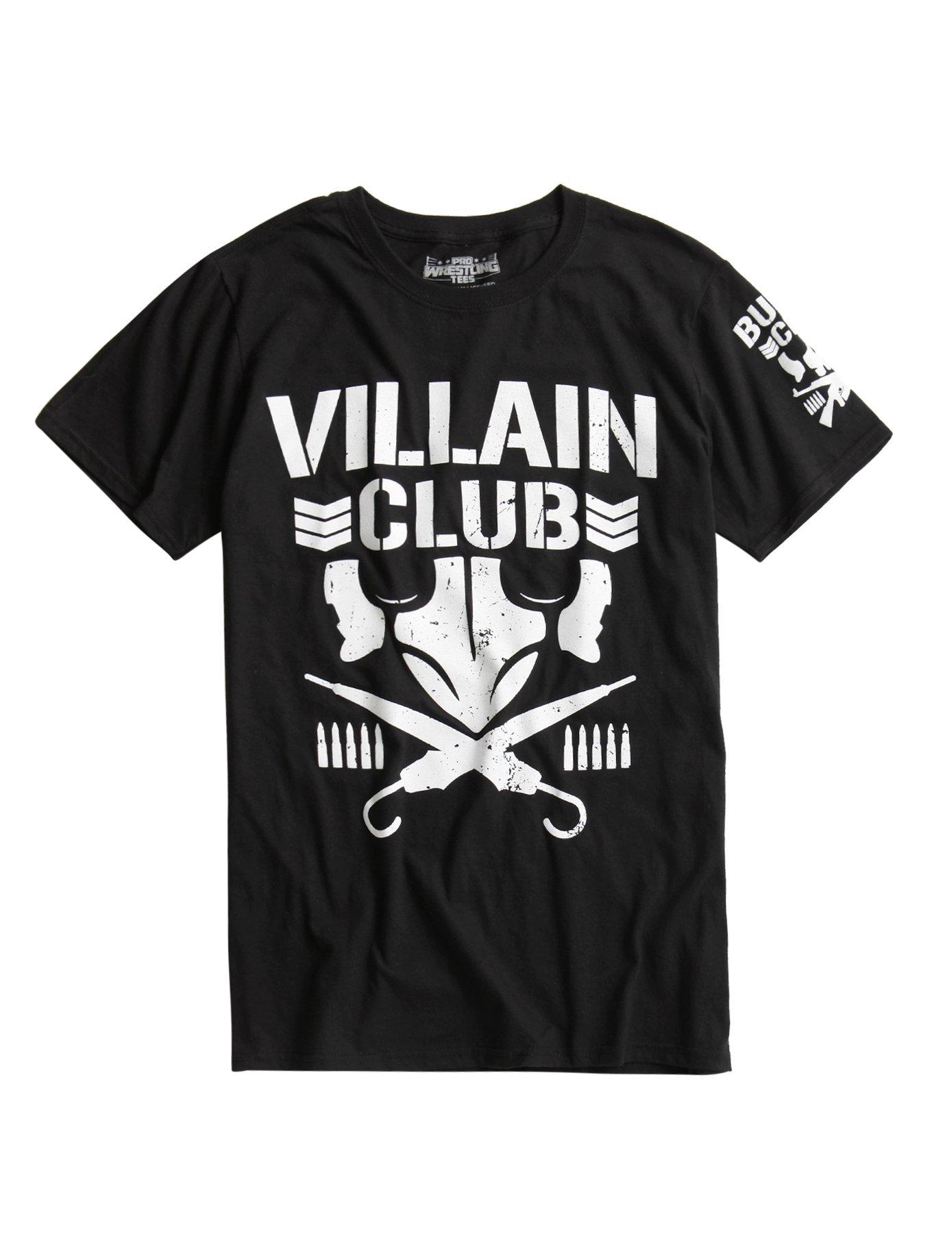 New Japan Pro-Wrestling Bullet Club Villain Club Logo T-Shirt, BLACK, hi-res
