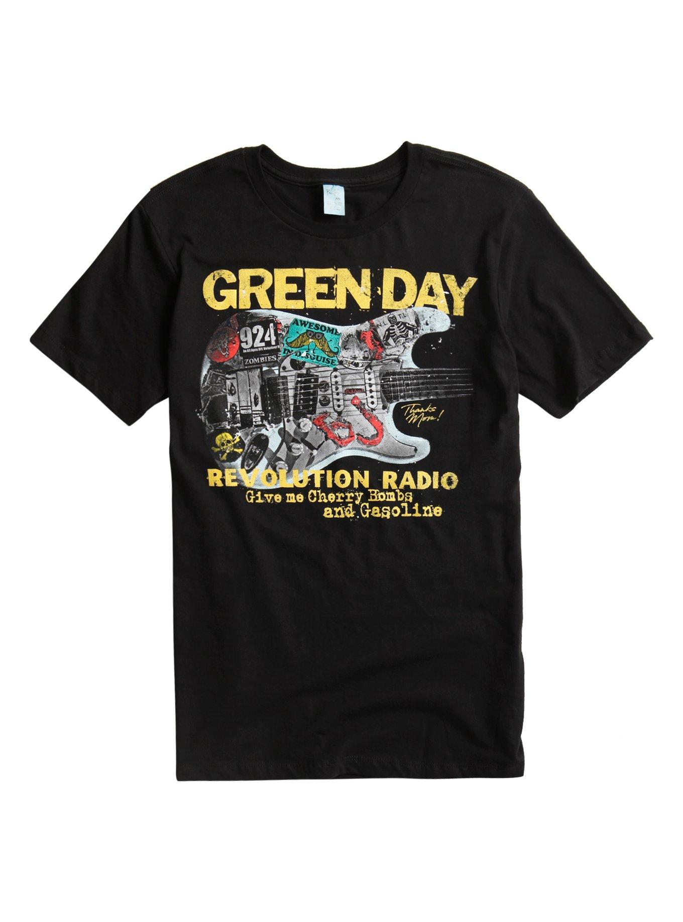 Green Day Revolution Radio Guitar T-Shirt, BLACK, hi-res