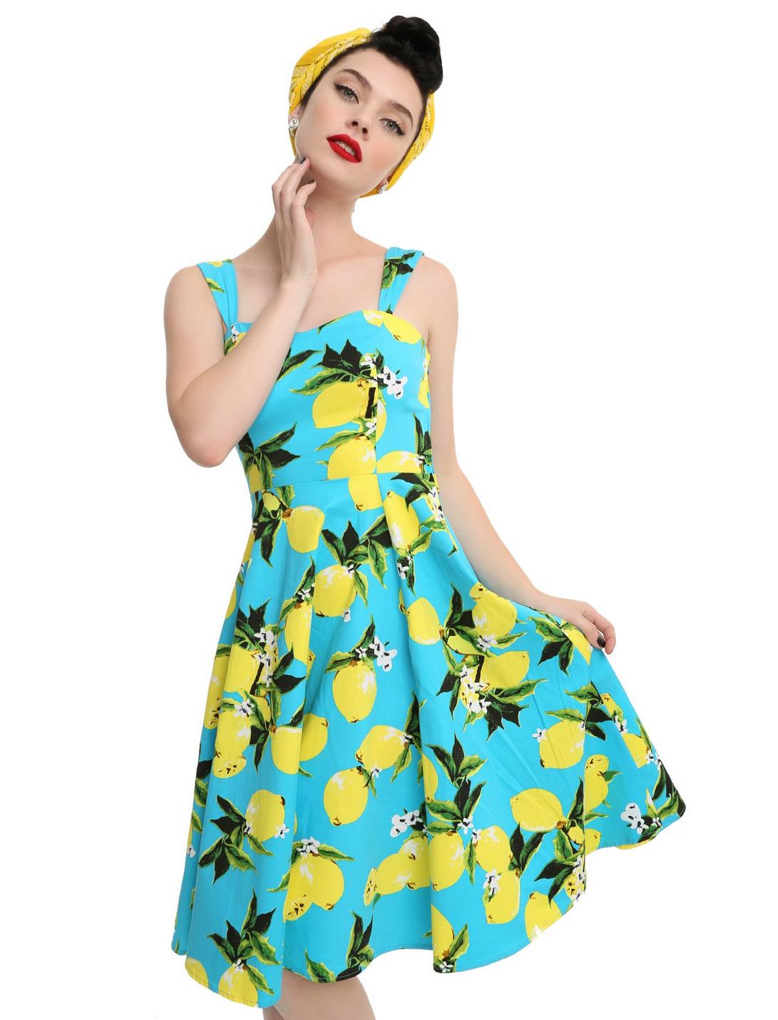 Lemon Turquoise Swing Dress, BLUE, hi-res