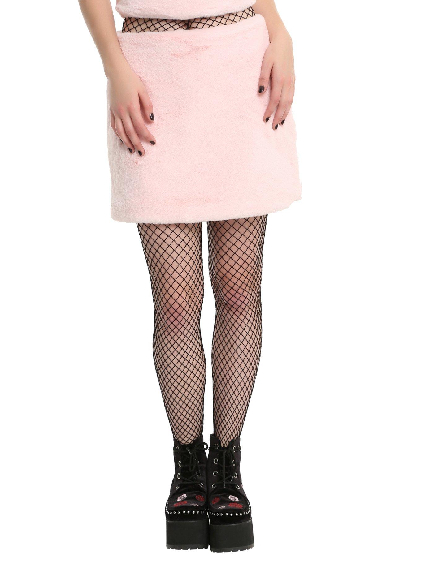 Pink Fuzzy Skirt Hot Topic