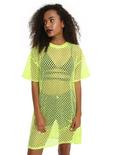 Neon Green Fishnet Dress, , hi-res