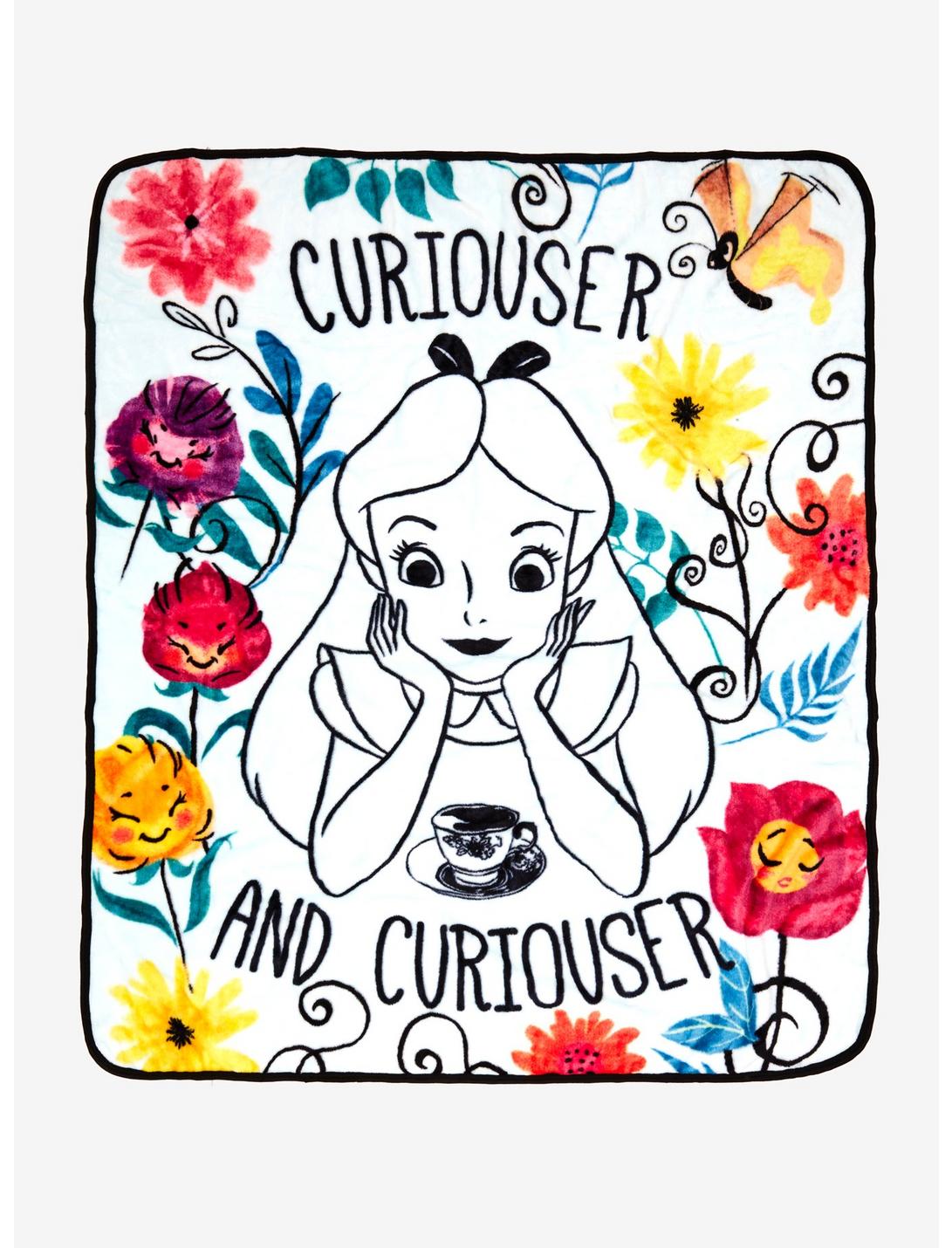 Disney Alice In Wonderland Curiouser And Curiouser Throw Blanket, , hi-res