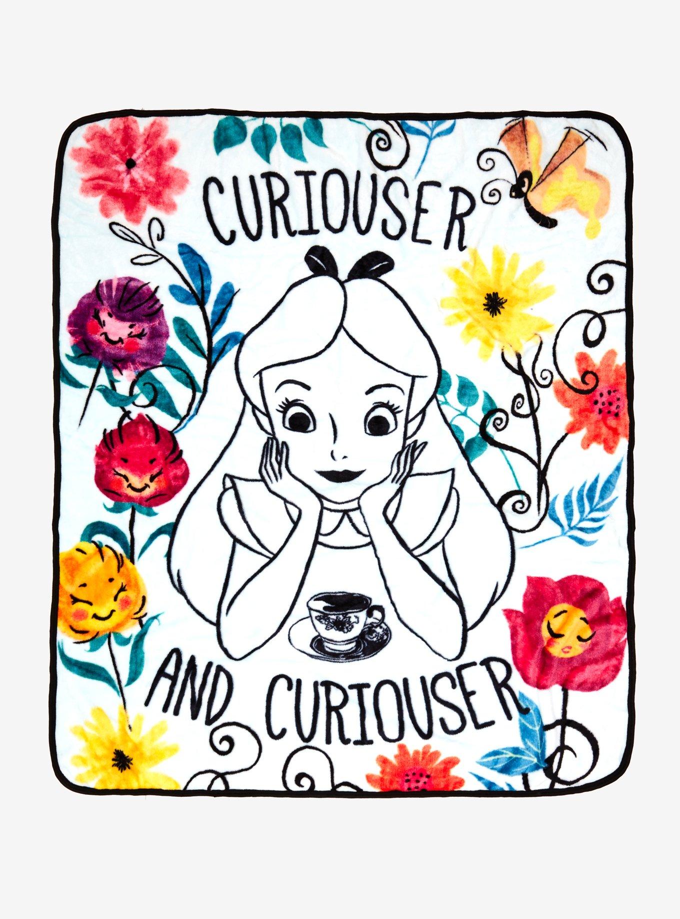 Disney Alice In Wonderland Curiouser And Curiouser Throw Blanket, , hi-res