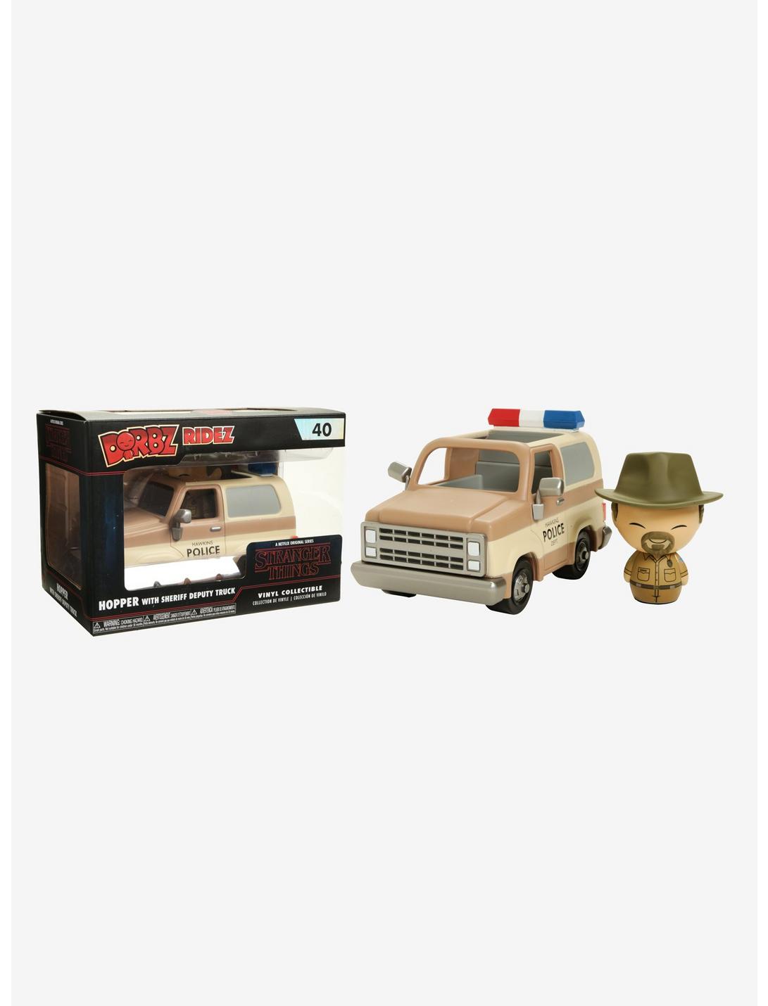 Funko Dorbz Ridez Stranger Things Hopper With Sheriff Deputy Truck Vinyl Figure, , hi-res