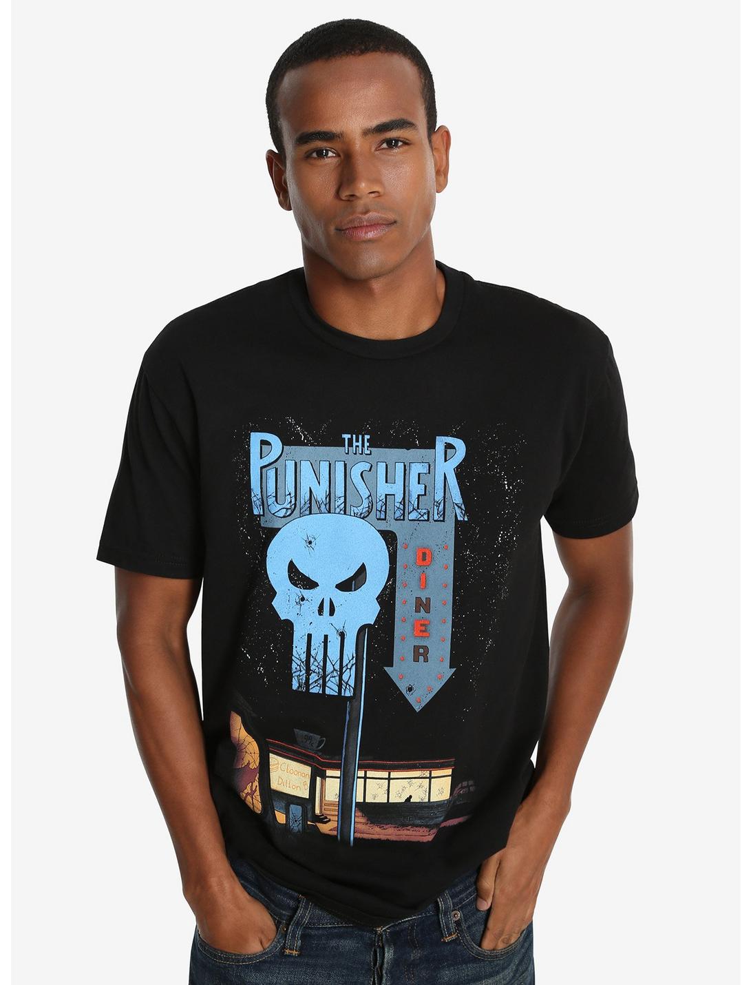 Marvel The Punisher Diner T-Shirt, BLACK, hi-res