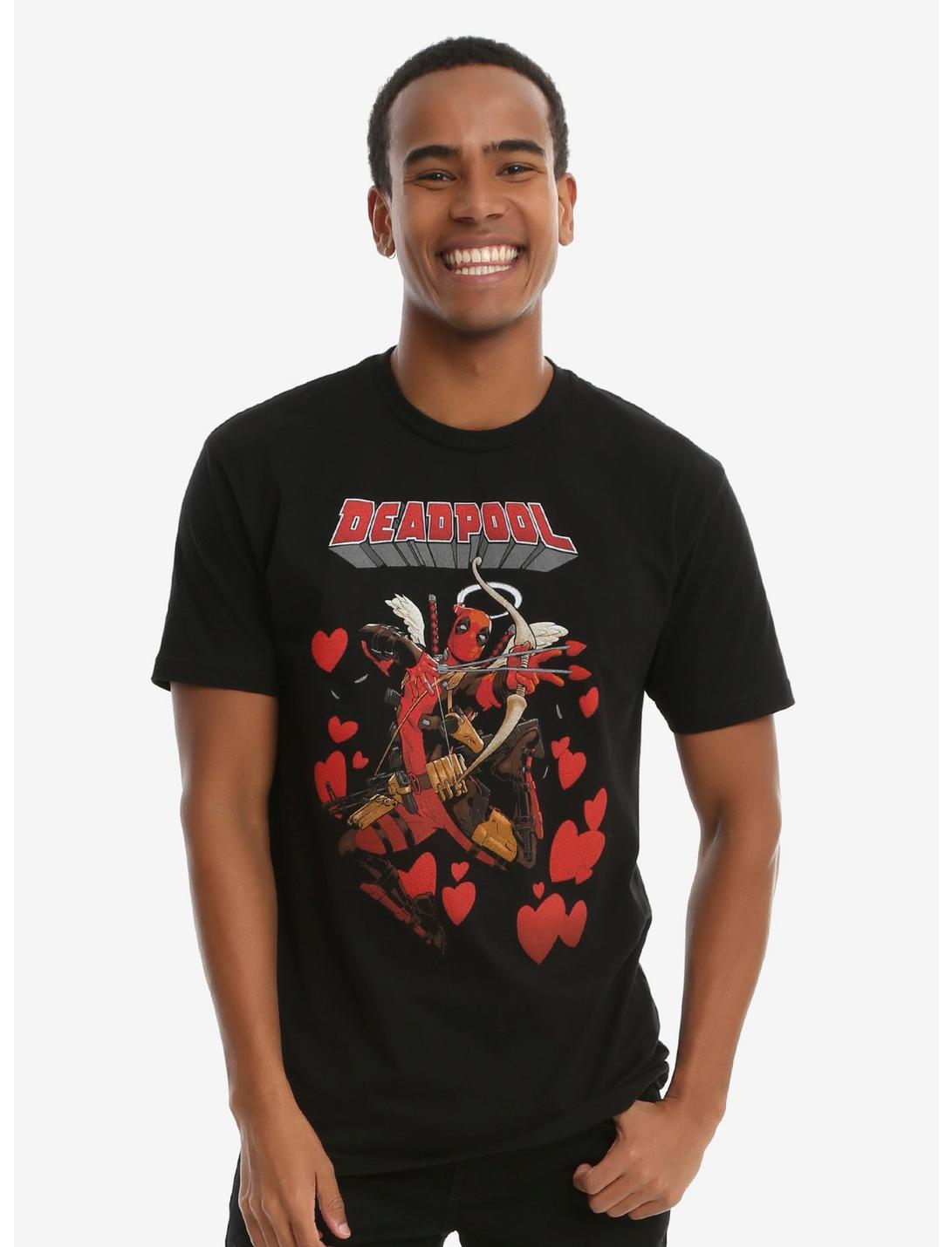 Marvel Deadpool Cupid T-Shirt - BoxLunch Exclusive, BLACK, hi-res