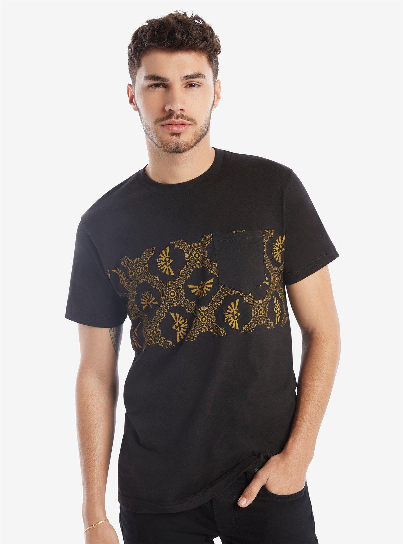 Nintendo The Legend Of Zelda Pattern Pocket T-Shirt, BLACK, hi-res