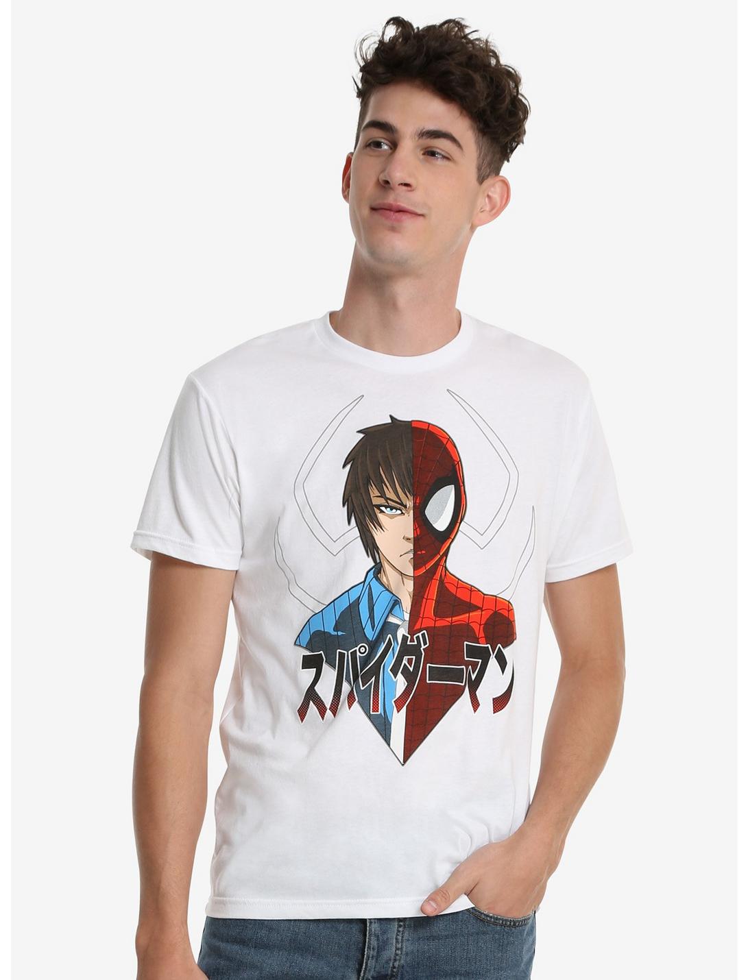 Marvel Spider-Man Anime Split T-Shirt, WHITE, hi-res