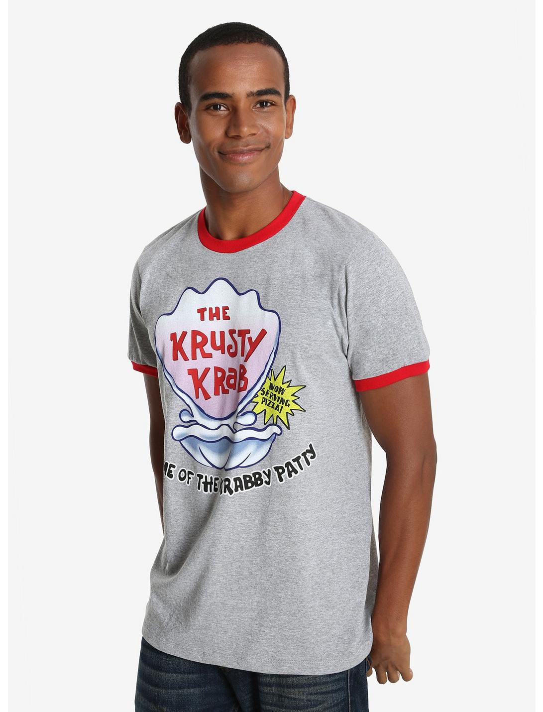 SpongeBob SquarePants Krusty Krab Ringer T-Shirt, HEATHER GREY, hi-res