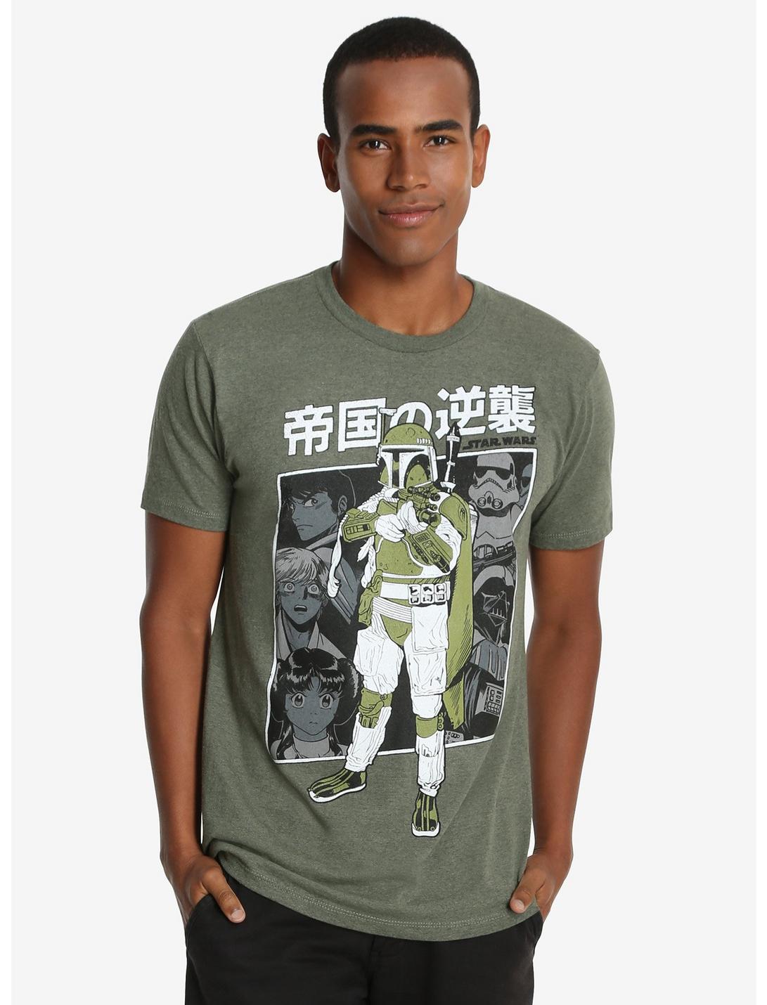 Star Wars Boba Fett Anime T-Shirt, OLIVE, hi-res
