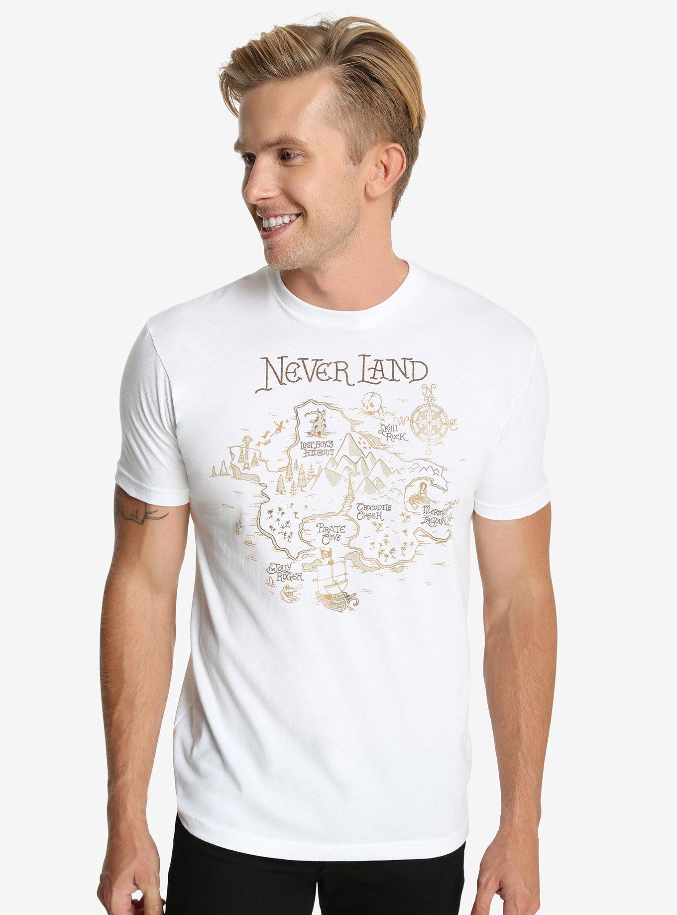 Disney Peter Pan Never Land Map T-Shirt, WHITE, hi-res