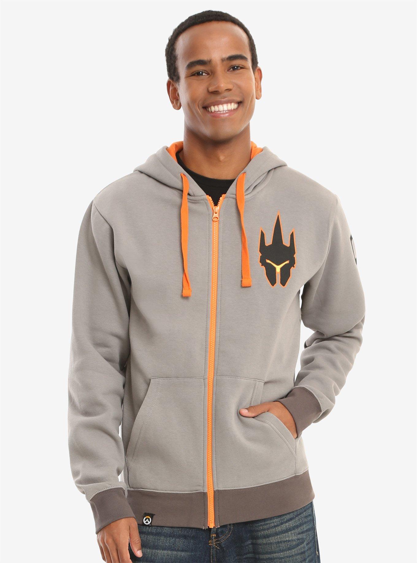 Overwatch Ultimate Reinhardt Zip-Up Hoodie, HEATHER GREY, hi-res