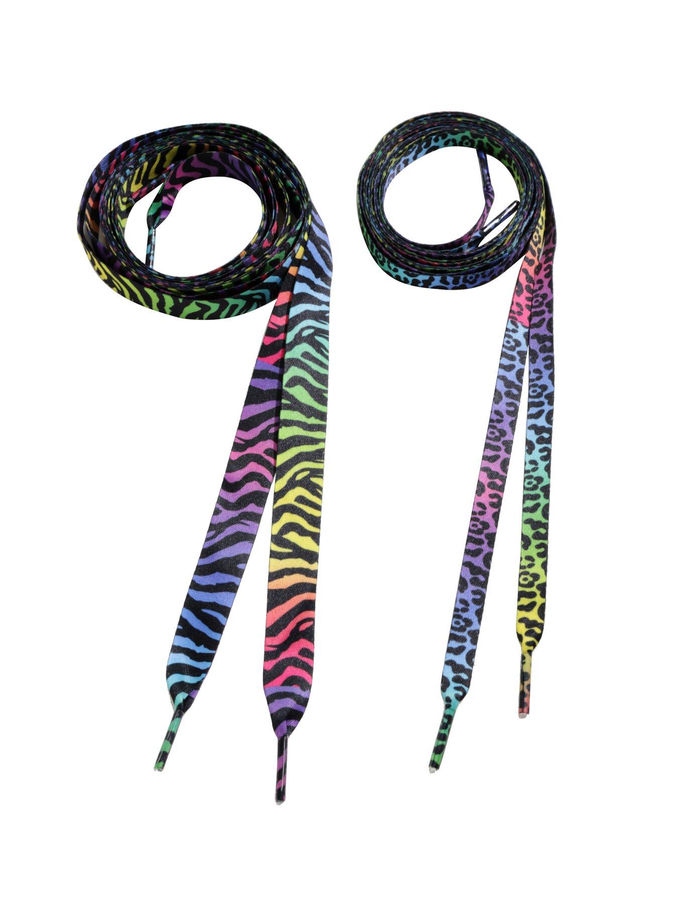 Rainbow Jungle Pattern Shoe Lace Set, , hi-res