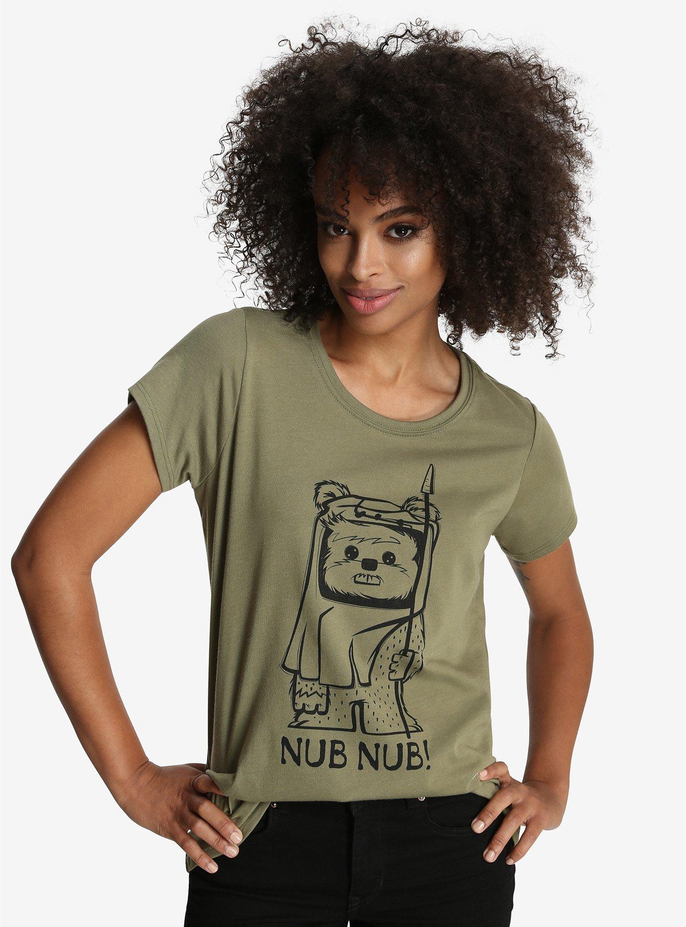 Her Universe Ewok Nub Nub Womens Tee, GREEN, hi-res