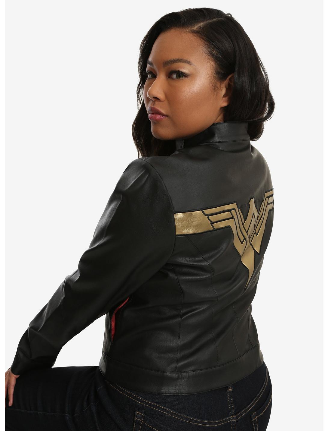 DC Comics Justice League Wonder Woman Faux Leather Jacket Plus Size, MULTI, hi-res