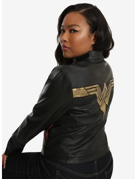 Plus Size DC Comics Justice League Wonder Woman Faux Leather Jacket Plus Size, , hi-res