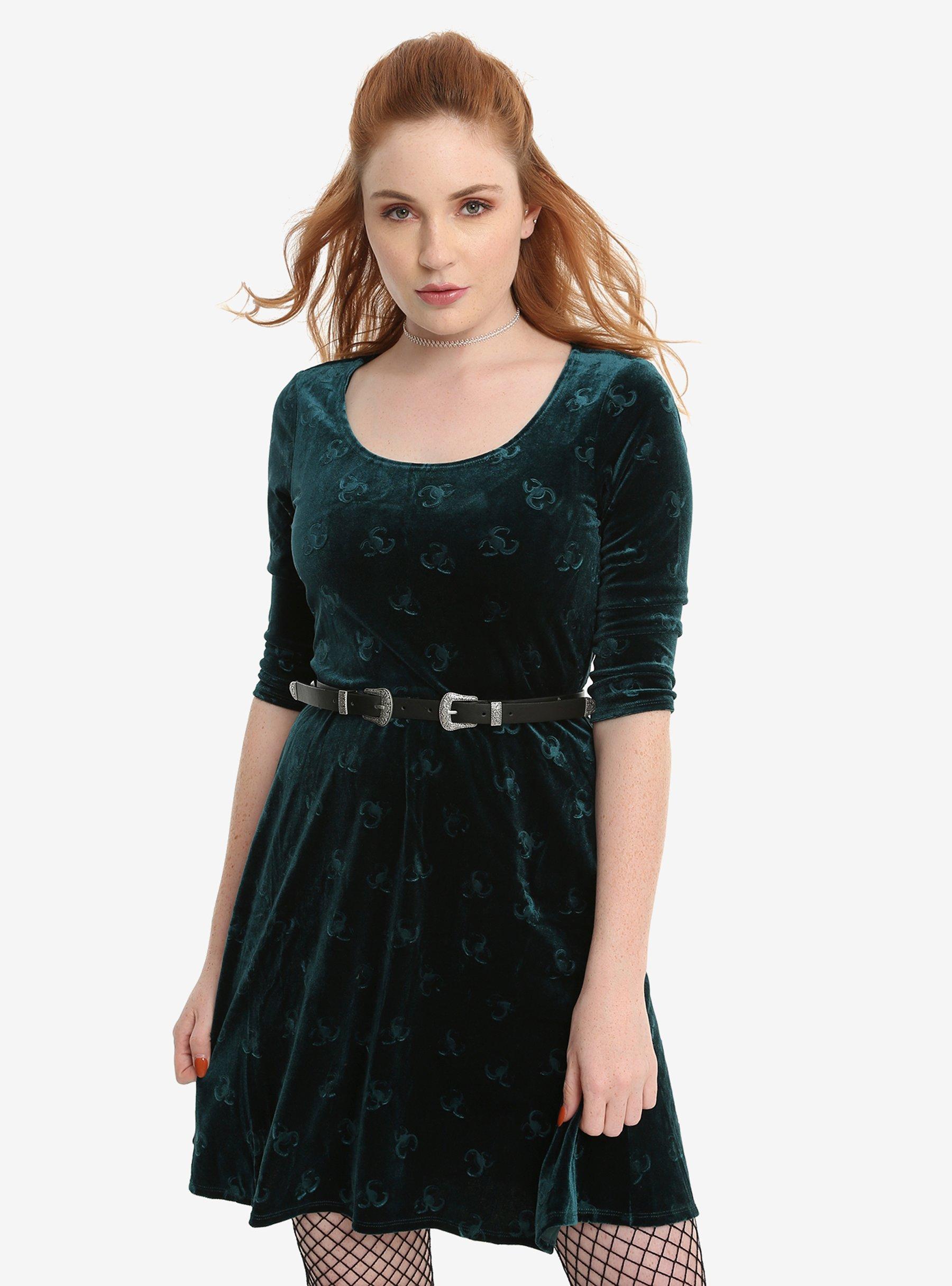 Her Universe Marvel Loki Velvet Embossed Dress, MULTI, hi-res