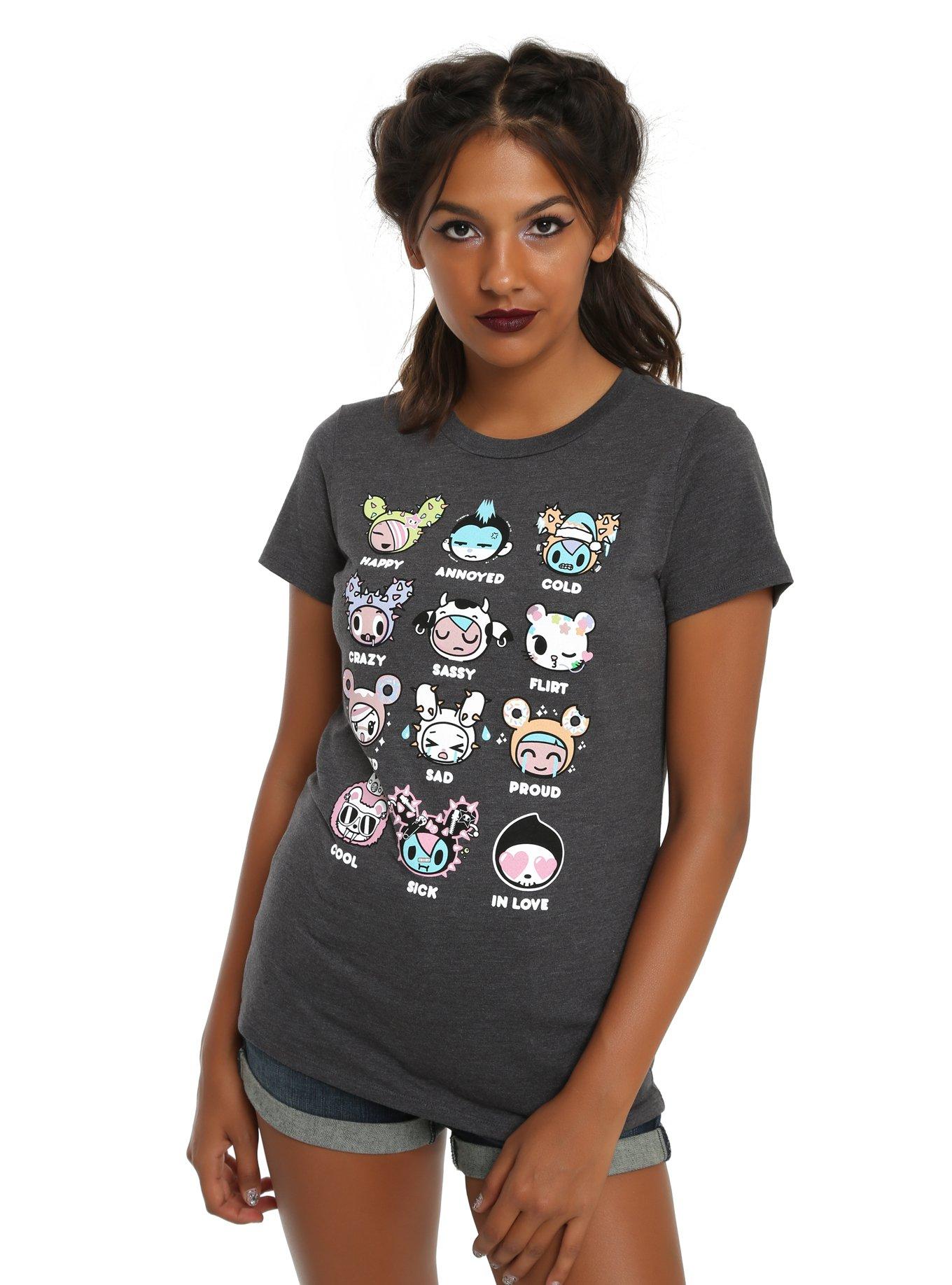 Tokidoki Character Emotions Girls T-Shirt, GREY, hi-res